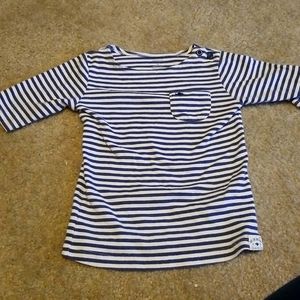 Carter's Quarter Sleeve Blue/White Shirt, Girl's Sz 6. BUNDLE TO SAVE!